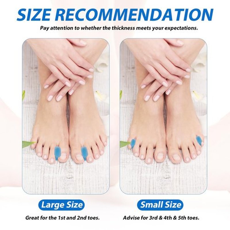 16pcs Gel Toe Separators, Soft Silicone Toe Straighteners Toe Spacers Comfortable Relief Foot Pain Toe Separator Corrector Toe Separators for Men Women Overlapping Toes (S/M/L Size)