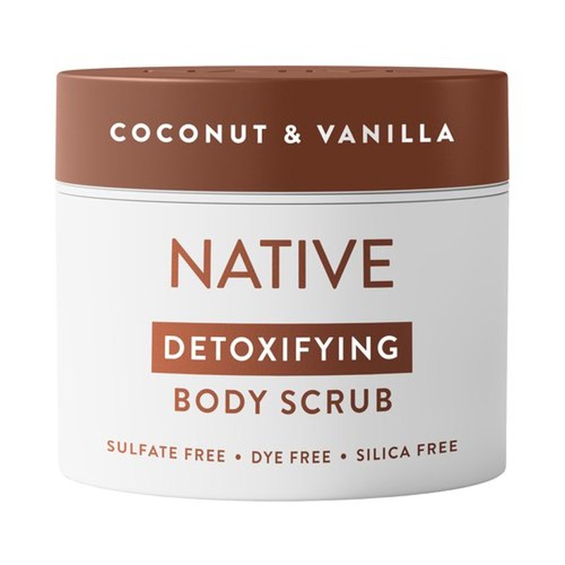 Native Detoxifying & Exfoliating Body Scrub for Women & Men, Coconut & Vanilla, Gentle Sugar Body Polish for Soft, Smooth Skin, Made Without Sulfates, 12 oz