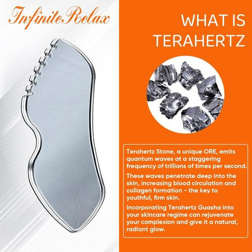 2Pcs Terahertz Gua Sha Facial Tools Set Stone for Lymphatic Drainage, Reduced Puffiness, Relieved Facial Tension – 100% Natural Terahertz Stone Skin Care Tools