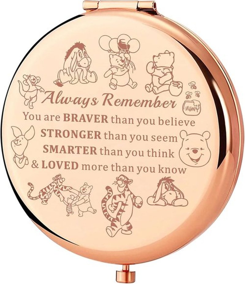 KEYCHIN Honey Bear Compact Makeup Mirror - Inspiring Design with Pig, Donkey, Tiger & Rabbit | Perfect Gift