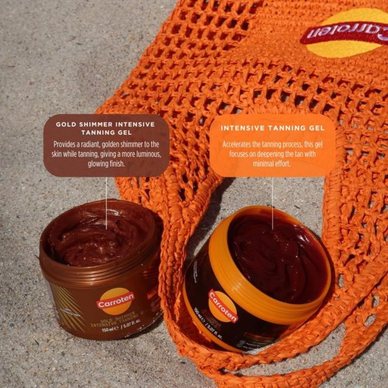 Carroten Intensive Tanning Gel | Browning Tan Accelerator | Non-Greasy, Water-Resistant with Carrot and Coconut Oil | Vitamin A & E For Moisture & Hydration | 5 Fl Oz (Pack of 2)