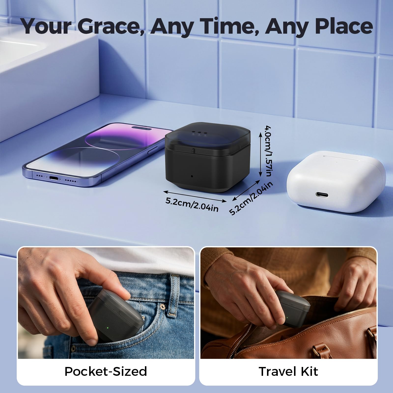 Nose Wax Kit Men: Nose and Ear Hair Removal Kit with Smart Temperature Control & USB C Fast Heating, Nose Hair Wax Kit Includes 100g Hard Wax Beans 20 Sticks & Travel Bag | Lasts up to 7 Weeks 15 Uses