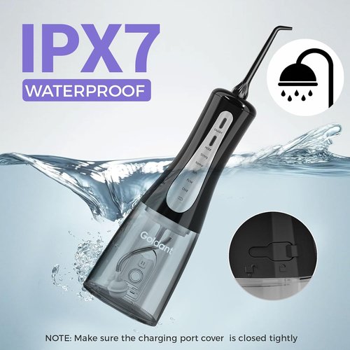 Skiennix 350ML Water Dental Flosser - Portable Cordless Oral Irrigator with 5 Modes | Waterproof & Rechargeable (Black)