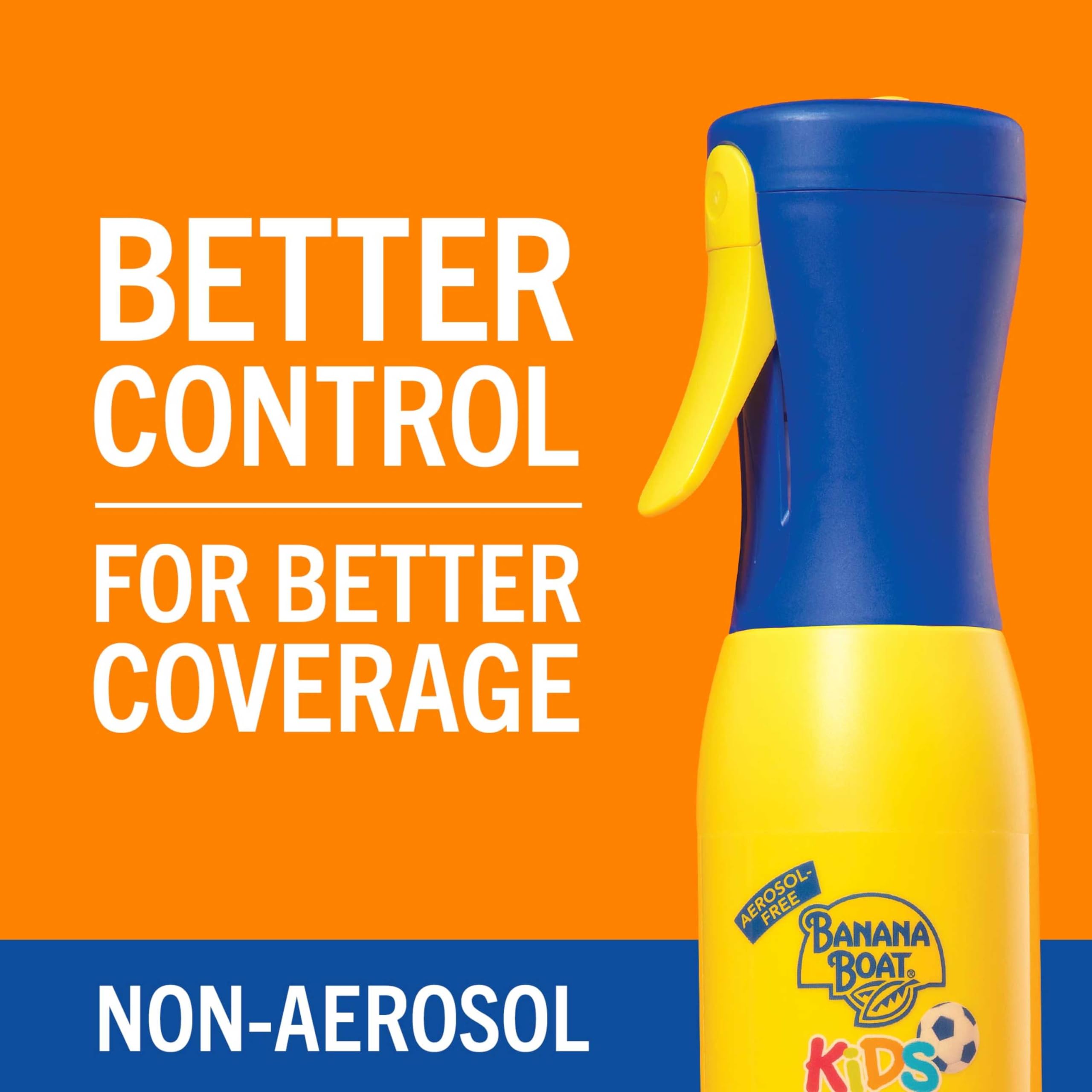 Banana Boat 360 Coverage Kids Sunscreen Mist SPF 50 | Refillable Bottle, Kids Spray Sunscreen SPF 50, Non-Aerosol Childrens Sunblock, 360 Coverage Spray, 5.5Fl Oz