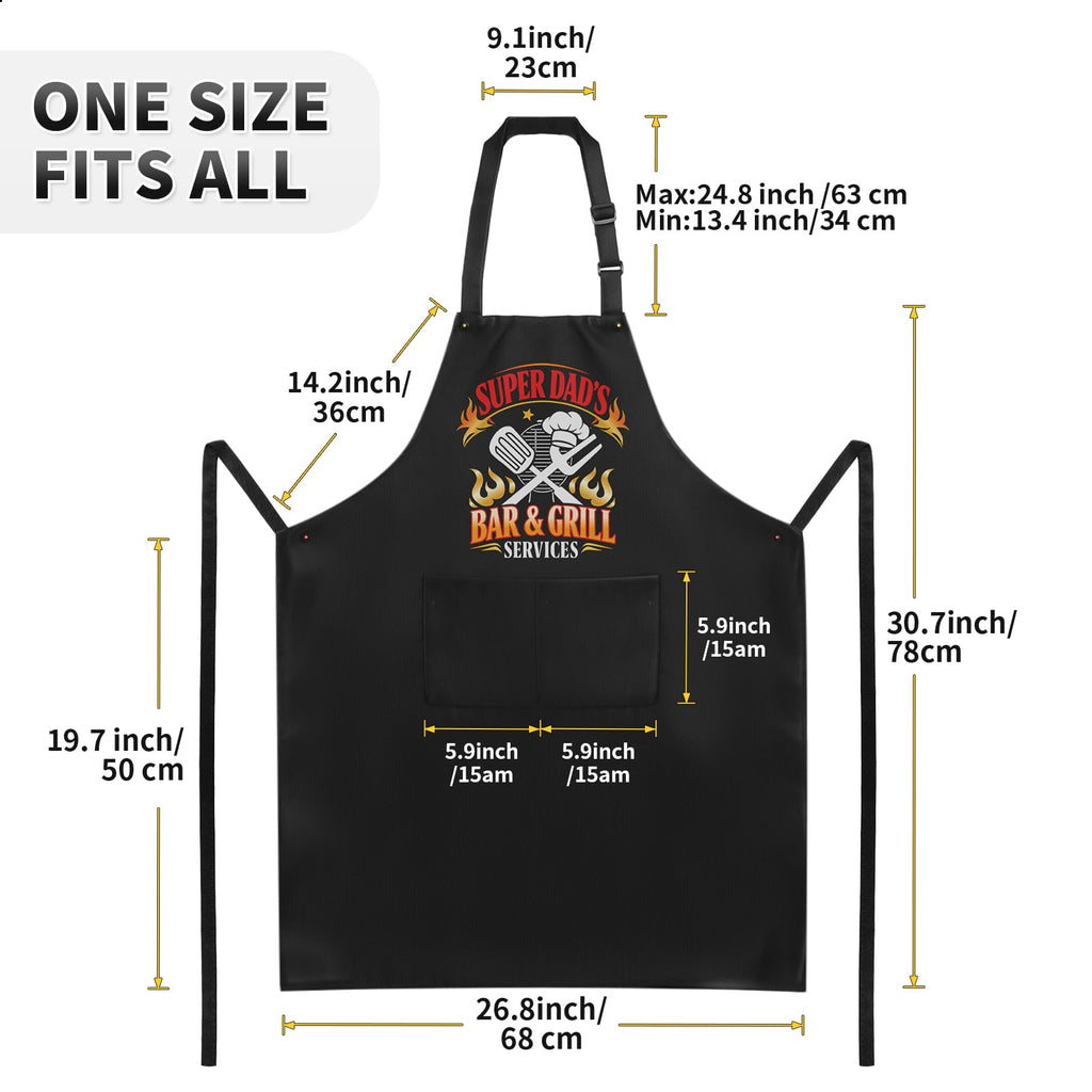 DFPDFP Dad Birthday Gifts from Daughter Son - Funny Grilling Aprons for Men, Men Gifts for New Daddy Father in Law, Heavy-Duty BBQ Cooking Aprons with 2 Big Pockets, Fathers Day Gift for Dad