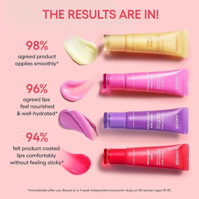 LANEIGE Mini Lip Glowy Balm Set - Travel-Sized Tinted Lip Balms with Shea & Murumuru Butter (Pack of 2)