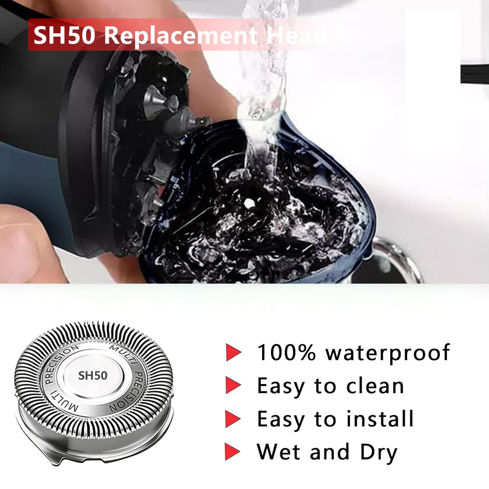 SH50 Replacement Heads Compatible with Philips Norelco 5000 Replacement Headss, Blades for Philips Norelco Replacement Head for Series 5000 Shavers