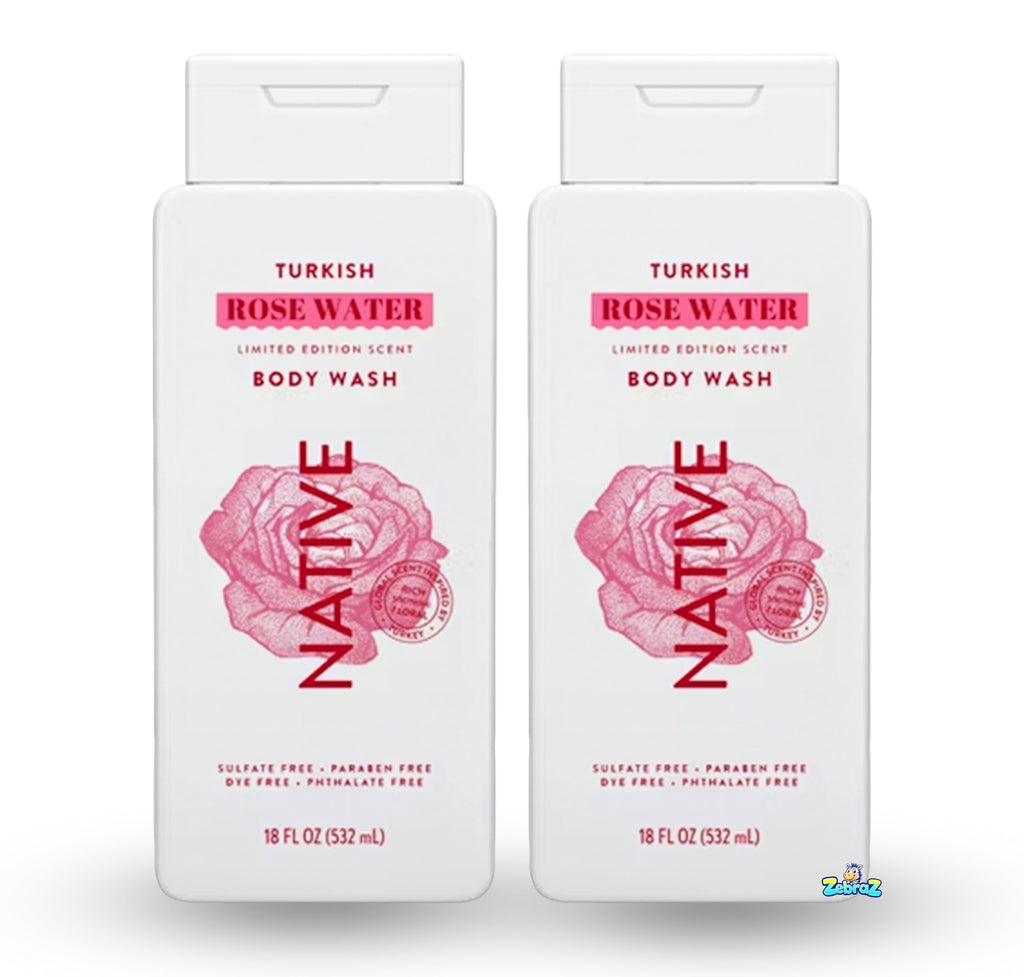 Native - Passport Limited Edition Global Flavors Sulfate-Free Body Wash - Turkish Rose Water - 18 fl oz - Pack Of 02