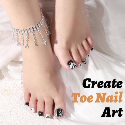 Teenitor 312pcs Clear Press On Nails Kit with Glitter, Acrylic Toe Nail Tips, Glue on Toenails for Women
