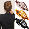 Atoden Flat Hair Clips Duckbill Large Claw Clips for Thick Medium Thin Hair 3Pcs Non Slip French Barrettes Alligator Accessories for Women Girls Tortoise Shell Leopard Black