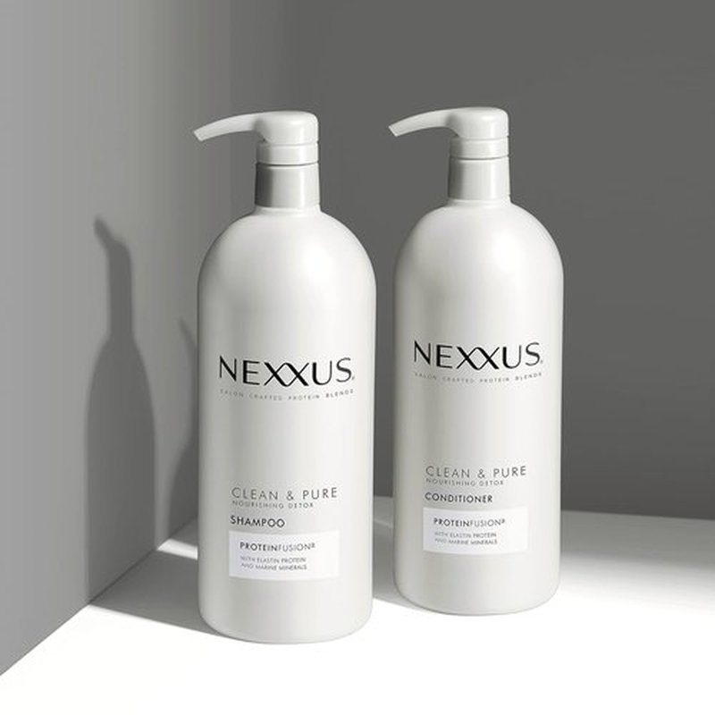 Nexxus Clean and Pure Clarifying Shampoo & Conditioner 2-Pack - Nourishing ProteinFusion, Paraben-Free, 33.8 oz