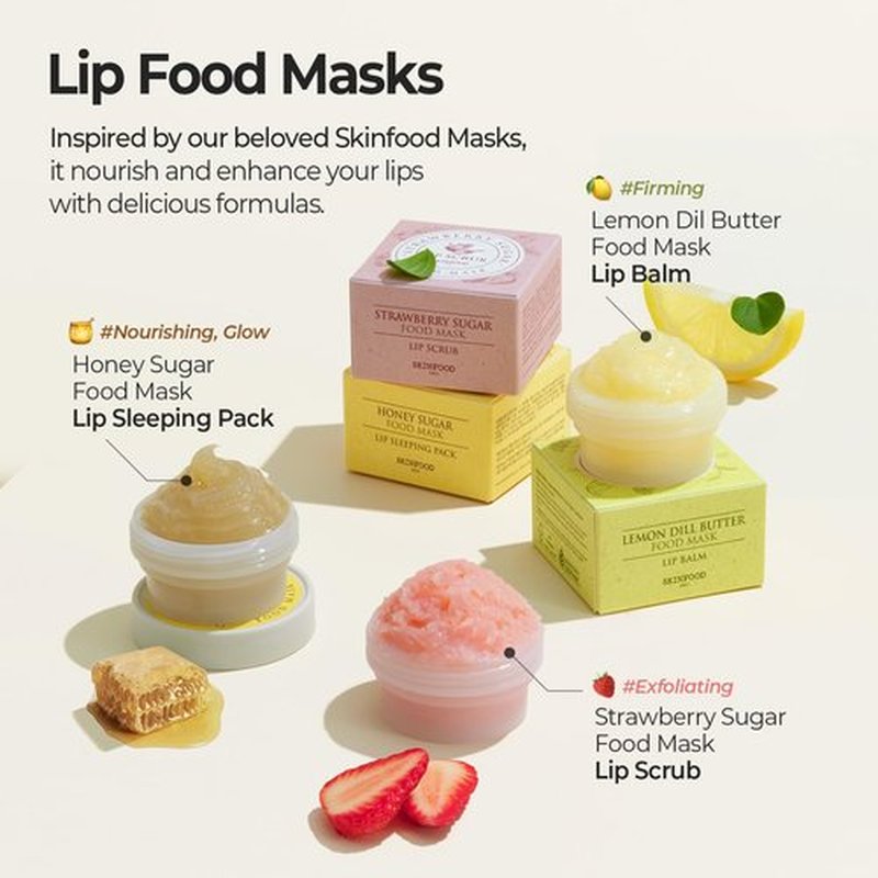 SKINFOOD Lemon Dill Butter Lip Balm, Korean Glowing Organic Lip Butter for Every moment, Stocking Stuffers, Nourishing Lip Care for Firm, Hydrating & Moisturizing Lip Balm, Vegan (0.71 fl. oz.)