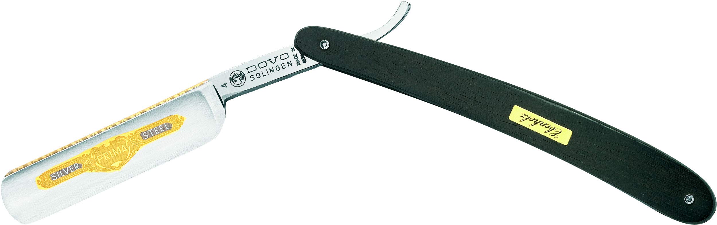 Solingen Ebony Wood Handle Carbon Steel Straight Razor by Dovo