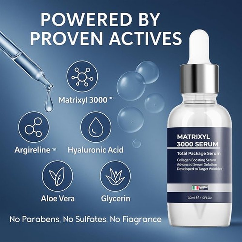 Matrixyl 3000 Total Package Serum - Anti-Wrinkle & Hydrating Formula with Hyaluronic Acid | 30ml