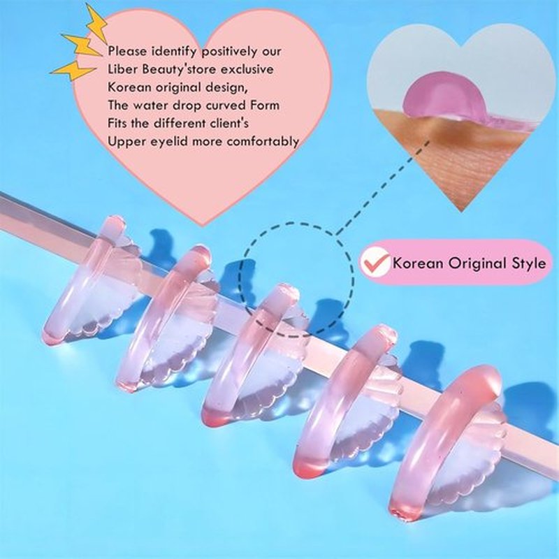 Skiennix Korean Lash Lift Pads - Self-Sticky Eyelash Lifting Shields | Lightweight Silicone, 5 Sizes