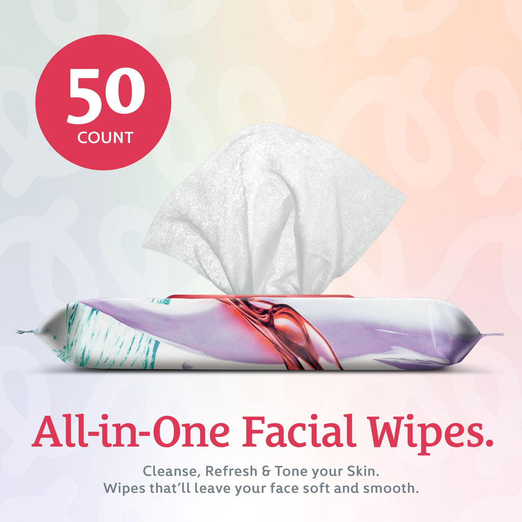 Body Prescription Makeup Cleansing Wipes - Gentle and Effective Face Wipes, 50 Count (Pack of 1), Retinol