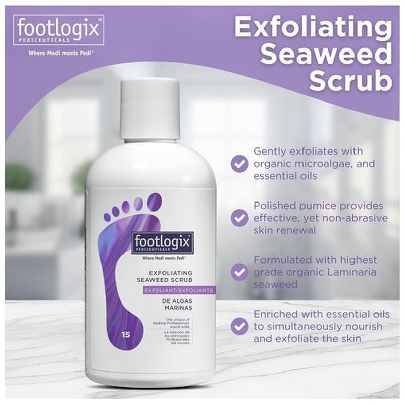 FOOTLOGIX Exfoliating Seaweed Scrub - Deep Cleansing & Revitalizing | 8.45 oz