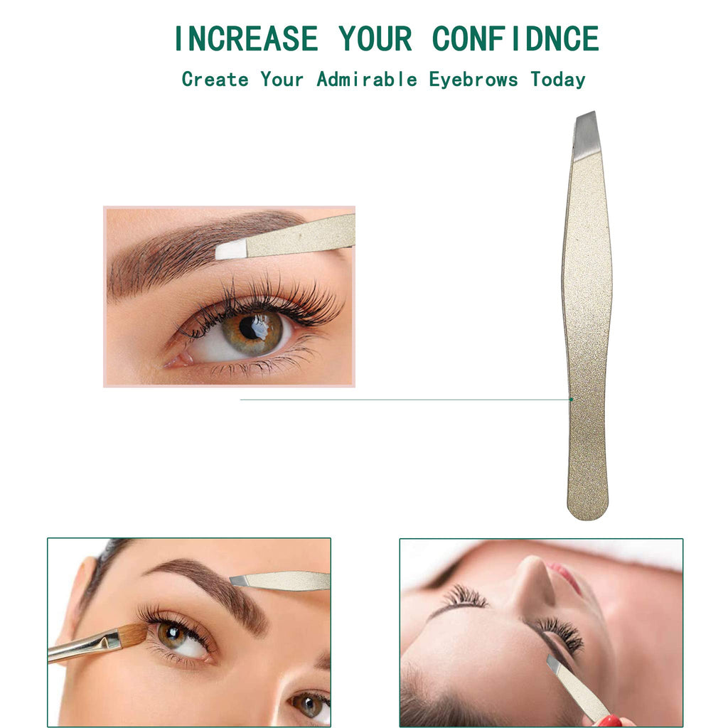 Erised's Bifrost Mini Eyebrow Tweezers Set - Professional Stainless Steel Tweezers for Travel, Best Precision Tweezers for Eyebrows - Great Precision for Facial Hair Removal, Portable for Outdooring