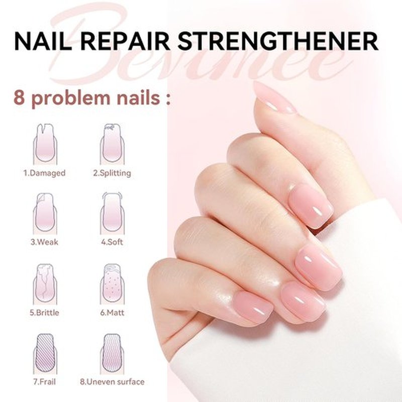 Skiennix Nail Strengthener - Quick Dry Hardener for Weak Nails | 12ML Nude Repair Polish