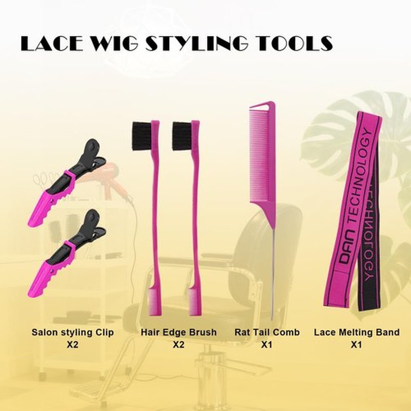 DAN Technology hot comb set,Wig Installation Kit,hot comb,Wig Glue,Wig Glue Remover,Hair Wax Stick,Edge Control Gel,HD wig cap,Lace Melting Band,Hair Edge Brush,Rat Tail Comb,Salon Styling Clips