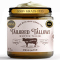 Tailored Tallows Whipped Tallow Cream Moisturizer 100% Grass Fed Natural Face & Body Lotion Unscented, Non-Greasy Balm for Dry, Sensitive Skin | Whipped Beef Tallow Lotion Made in USA