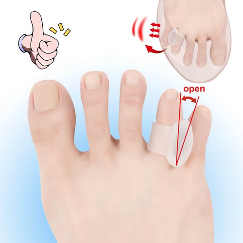Hoogoo Pinky Toe Separators, Translucent Gel Toe Protector Spreader Small Silicone Toe Spacers, Cushions for Curled Overlapping Separate Toe Correct