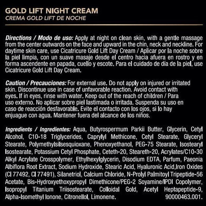 CICATRICURE Gold Lift Anti Gravitational Wrinkles Skin Care Gift Set with Day Anti-Wrinkle Cream + SPF 30 , Night Anti-Wrinkle Cream & Dual Contour Eye and Lip Wrinkle Cream, 3 Piece Set