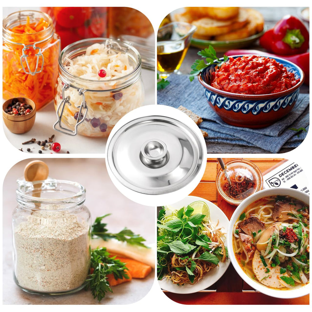 DOITOOL 6.29 Inch Stainless Steel Seasoning Pot Cover Pot Lid for Kitchen Bowls and Containers Easy-Clean Cookware Lid 1 Piece