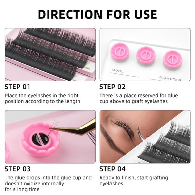 Mekupeu Acrylic Eyelash Extension Pallet Kits, Grafting False Eyelash Organizer Extension Pad Lash Tray,Magnetic Tweezer Holder - Durable Eyelash Extension Storage Organizer (White Sets)