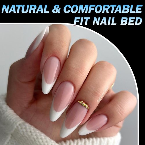 Lifextol 504pc Stiletto Gel Nail Tips Long Fake Nails for Press on Nails Clear Acrylic Nails Tips, 12 Size Full Cover Nail tips Stiletto Soft Gel Nail Tip False Nails Extension Artificial Fingernail