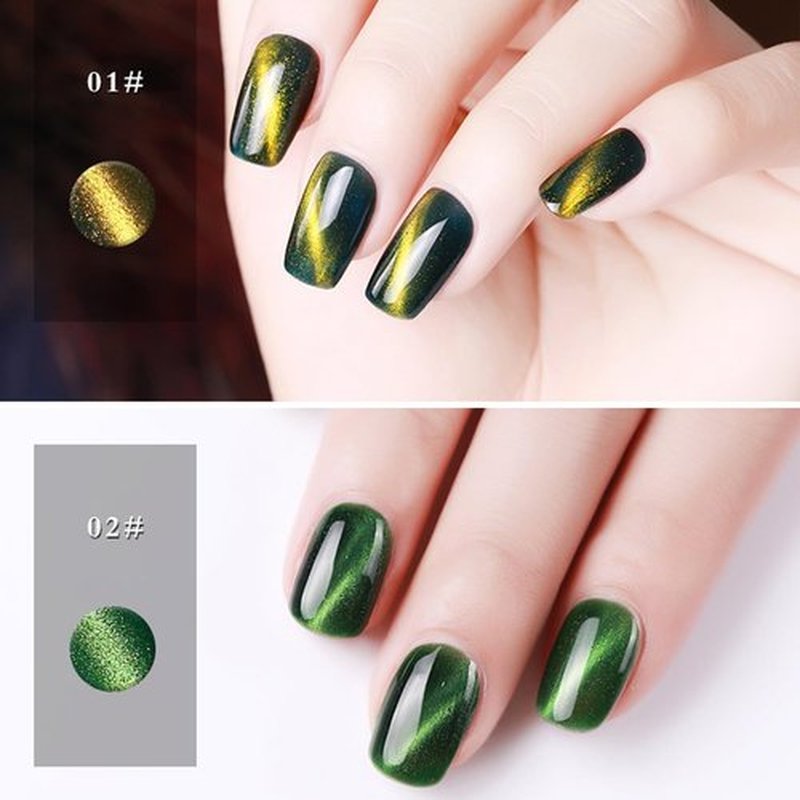 Gsnagole Gel Nail Polish Kit - Cat Eye Magnetic Gel Nail Polish Set, UV LED Soak Off Nail Art Varnish, Manicure Gift Set (Includes Magnet, 10ml per Bottle). (LLMY-1-6)