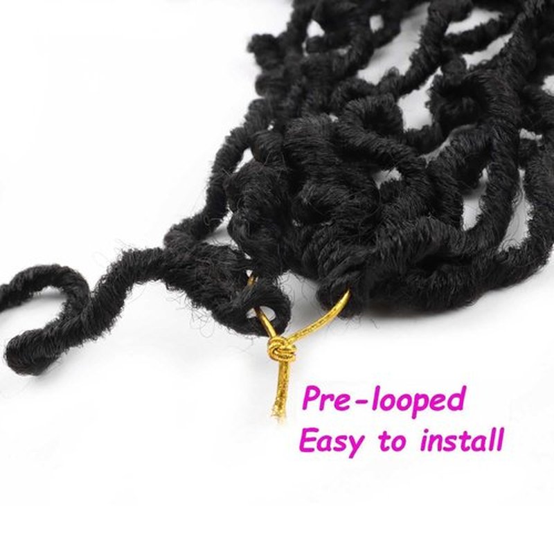 8 Packs Faux Soft Locs Crochet Hair Pre Looped 20 Inch Distressed Locs Crochet Butterfly Locs Wave Braids for Black Women (1B, 20 Inch(Pack of 8))