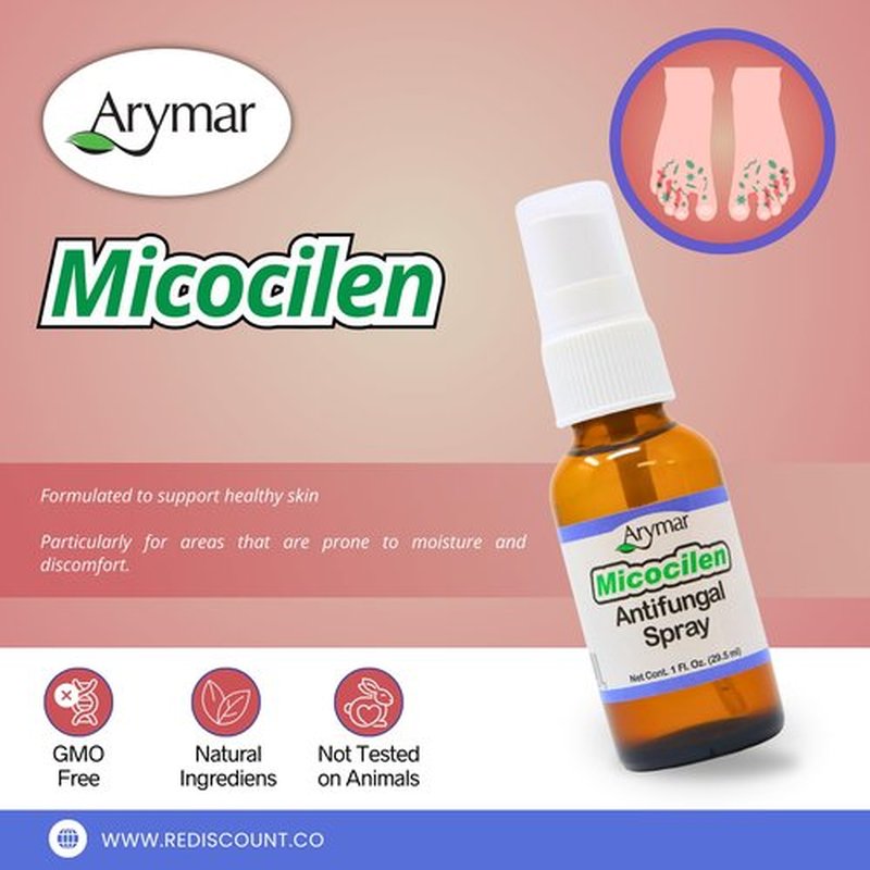 Arymar Micocilen Antifungal Spray (1 oz) - Easy-to-Use Formula with Spray Applicator for Foot & Skin Care