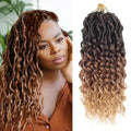 Deep Faux Locs Crochet Hair 14 Inch 8 Packs Goddess Locs Crochet Hair 1B3027 Soft Loc Faux Loc Crochet Braids with Curly Ends Prelooped Deep Wave Croceht Braids for Black Women(Black to Blonde)