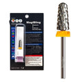 2XC 6.6mm Super Cut Tapered Barrel Nail Drill Bit, 3/32” Round Top Tungsten Carbide Efile Bit, Upward Deep Cut for Fast Gel & Acrylic Removal, Right-Handed Professional Manicure Tools, Double Coarse