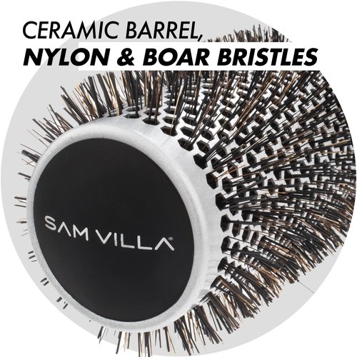 Sam Villa Signature Thermal Brush - Professional Styling Tool for Effortless Waves & Volume