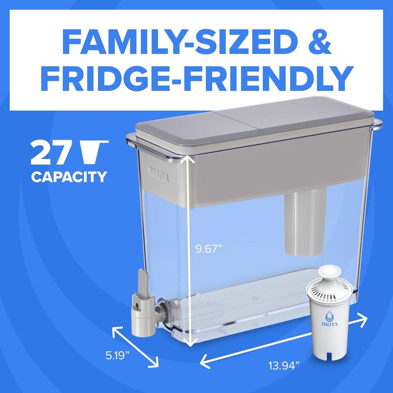 Brita UltraMax Water Dispenser - 27-Cup BPA-Free Filter System Reduces Impurities | Lasts 2 Months