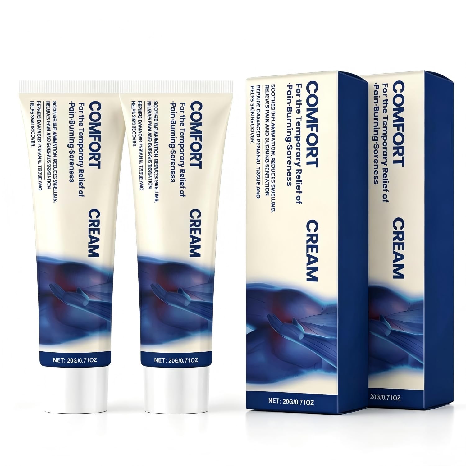 2pcs Comfort Cream for Sensitive Skin – Lightweight Hydrating Formula for Daily Comfort