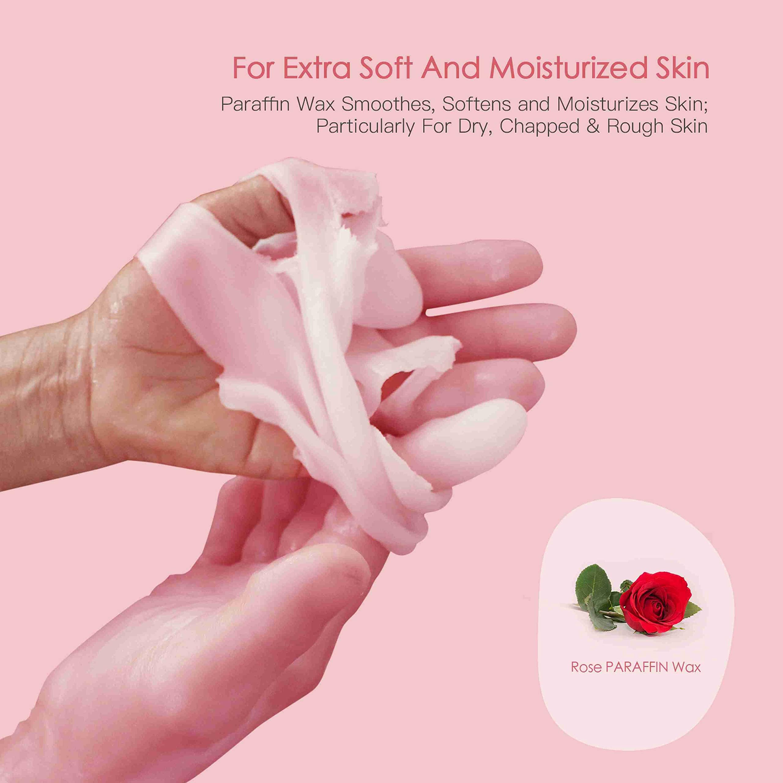 Paraffin Wax Machine for Hand and Feet - 3000ml Hand Wax Paraffin Machine for Arthritis, Touchscreen Paraffin Wax Warmer with 6 Packs Rose Wax (2.64 lbs), Paraffin Bath for Smooth & Soft Skin