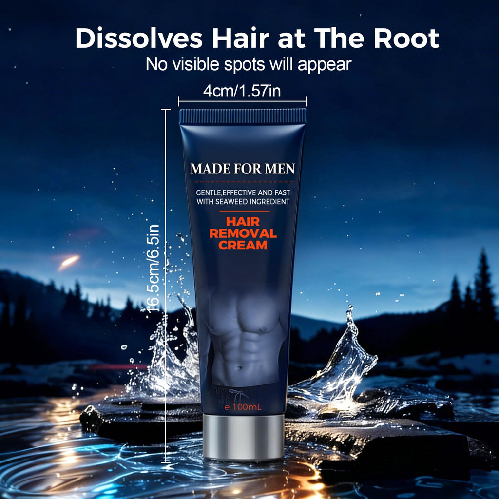 Fast-Acting Body Hair Removal Cream for Men, 2026 New Men’s Hair Removal Cream for Full Body and Intimate Areas, Moisturizing Soothing Painless Depilatory Cream for Male Grooming (1, One Size)
