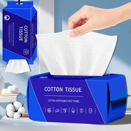 200 Count Disposable Face Towel, Dual-Textured Clean Wipes – Dry/Wet Use, Ultra-Soft Facial Towels, Lint-Free Face Towel Disposable for Women Cleansing, Makeup, Travel