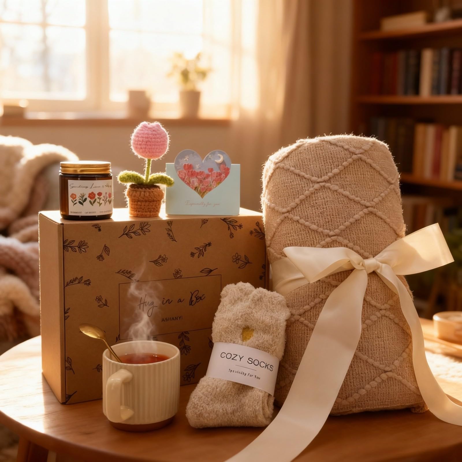 Ashanyi Relaxing Self Care Gift Basket for Women