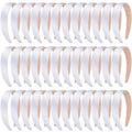 SIQUK 36 White Satin Headbands - 1 Inch Wide Non-slip DIY Headbands for Women