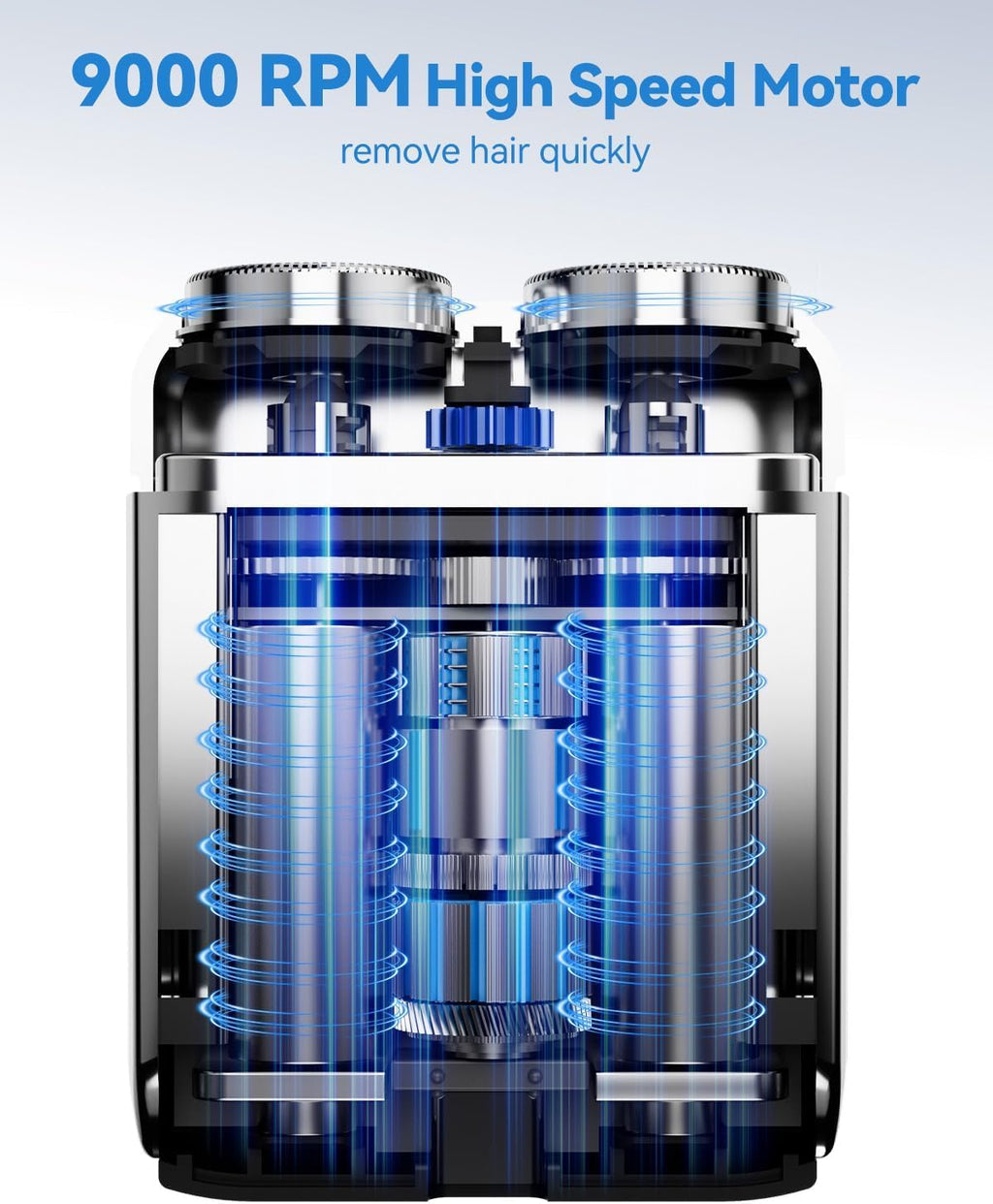 Mini Electric Shaver for Men - USB C Fast Charge Portable Small Shavers with LED Display - IPX7 Waterproof Wet and Dry Travel Electric Razor Dual Head Pocket Shaver for Beard Face