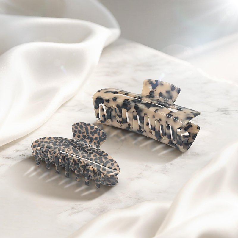 YIERSO Large Hair Claws Clips, Hair Clips for Women, Acetate Claw Clips Hold Non-Slip, 4.33“Jaw Clip Big Barrettes Stylish Hair Accessories for Thick/Nomal/Thin Curly Hair, 2Pack (Black Brown)
