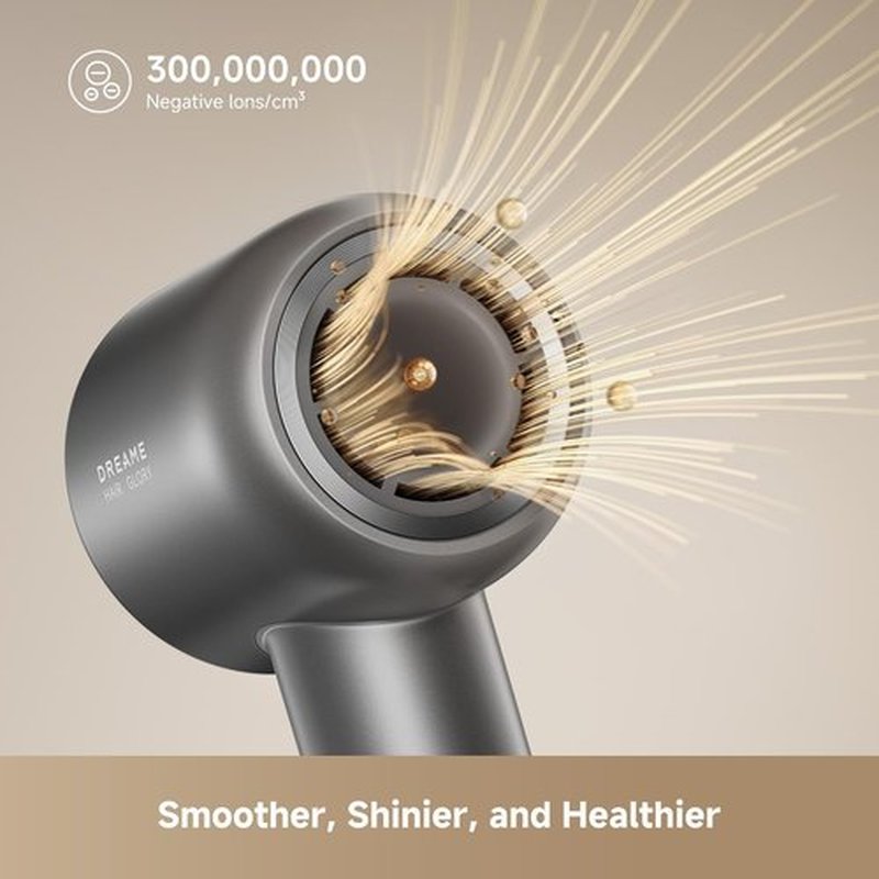 Dreame Glory Mix High-Speed Hair Dryer - Dual Voltage, 3 Magnetic Nozzles, Lightweight Black Design