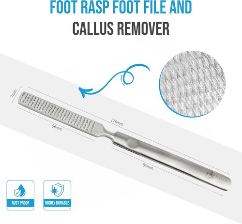 Krisp Beauty Foot Rasp - Professional 7” Callus Remover & Pumice Pedicure Tool for Smooth Feet