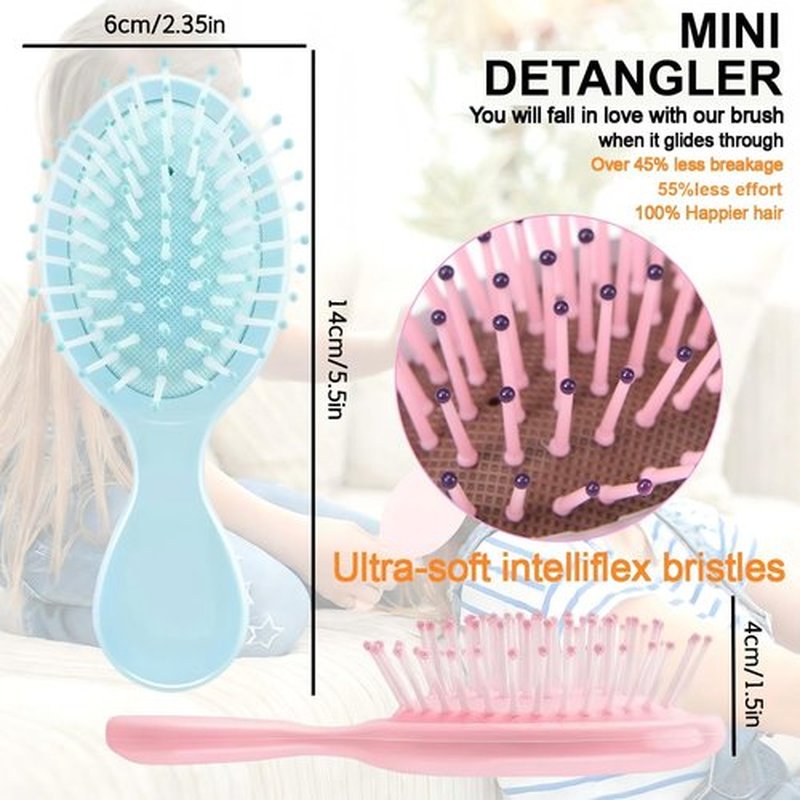 12 Pack Mini Hair Brush Bulk, Wet Hair Brush for Travel, Mini Brush for Most Hair Types, Compact Travel Hairbrush for Teens & Adults, Perfect for Bridesmaid Gifts, Party Favors