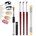 SILPECWEE 5Pcs Ombre Nail Brush Acrylic Nail Brush Set Nail Gradient Brushes Double Head Nail Art Sponges Pen Nail Art Tools Manicure Accessories