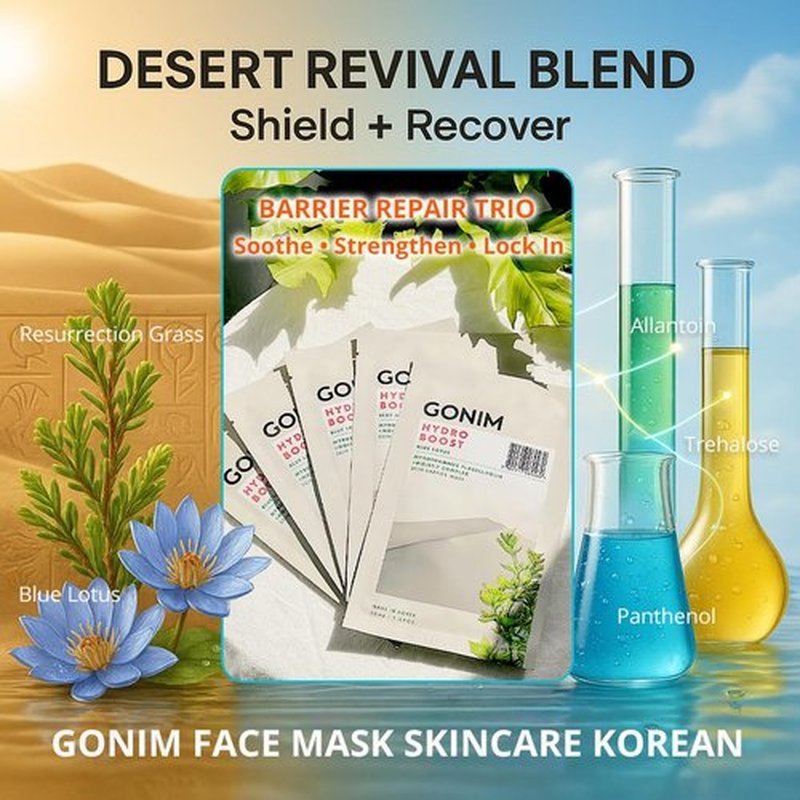 GONIM Korean Face Mask - Hydrating Sheet Masks with Hyaluronic Acid & Vitamin C | 5-Pack